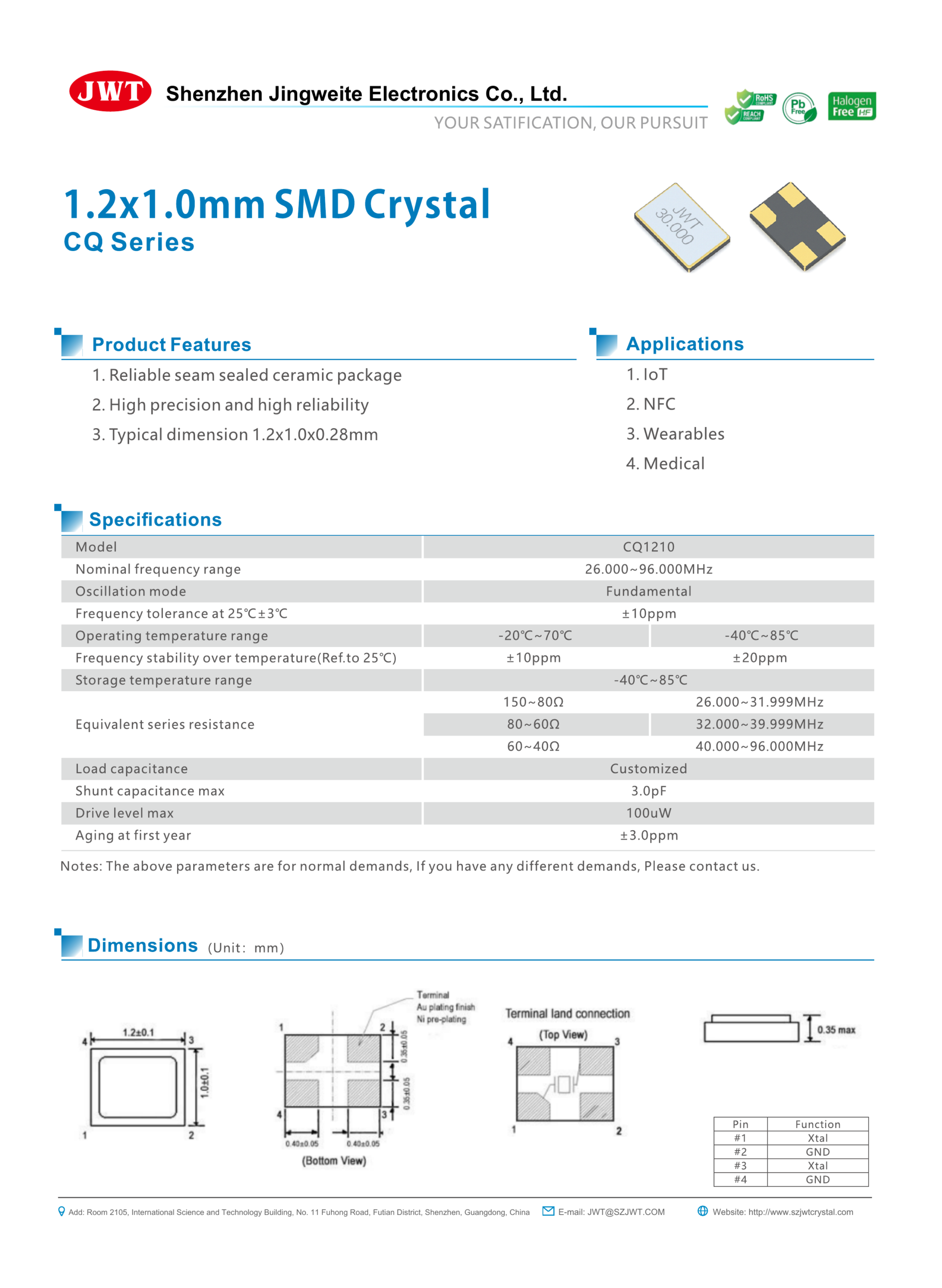 High-resolution original CQ1210 PDF specification preview