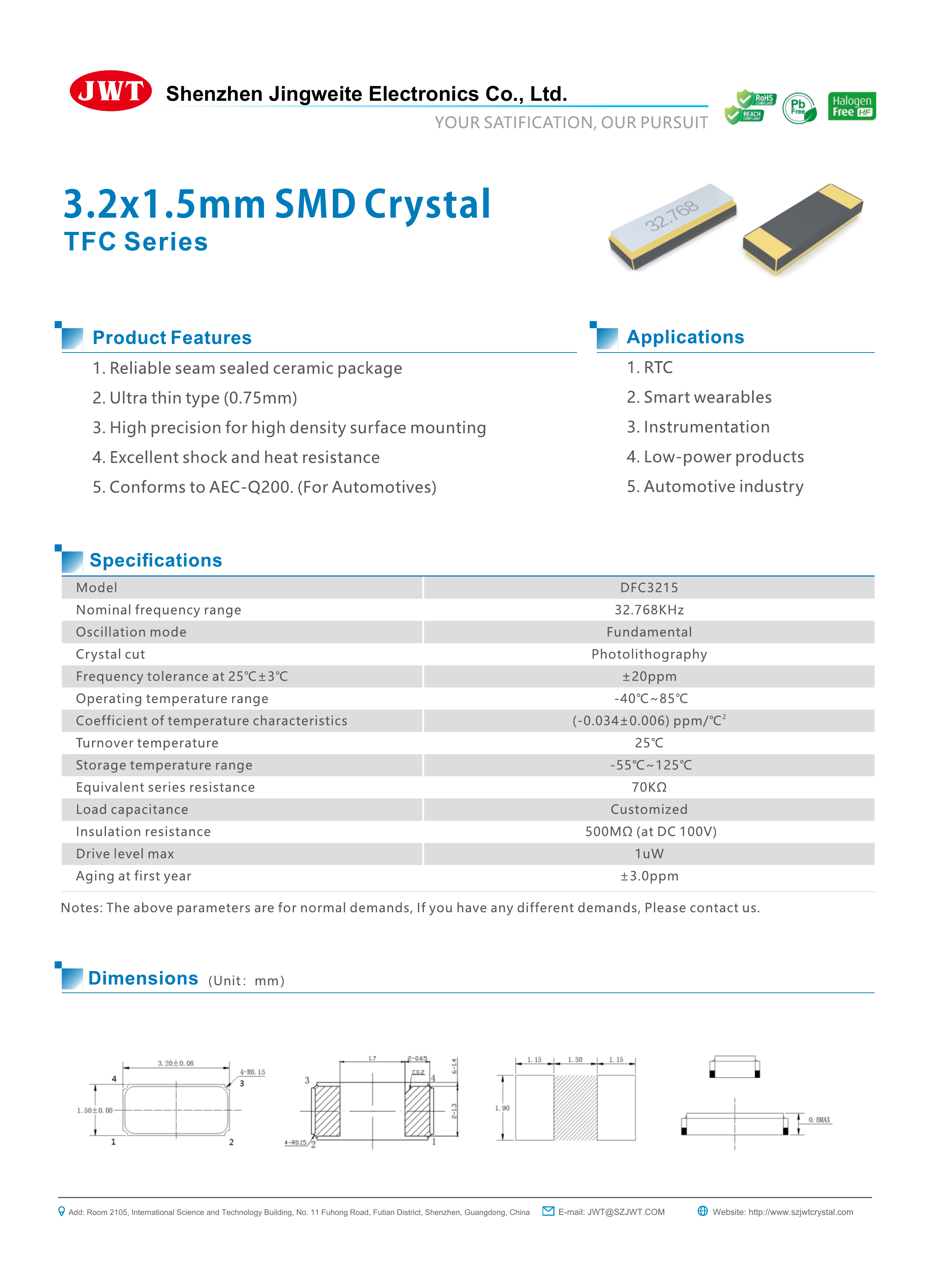 High-resolution original DFC3215 PDF specification preview