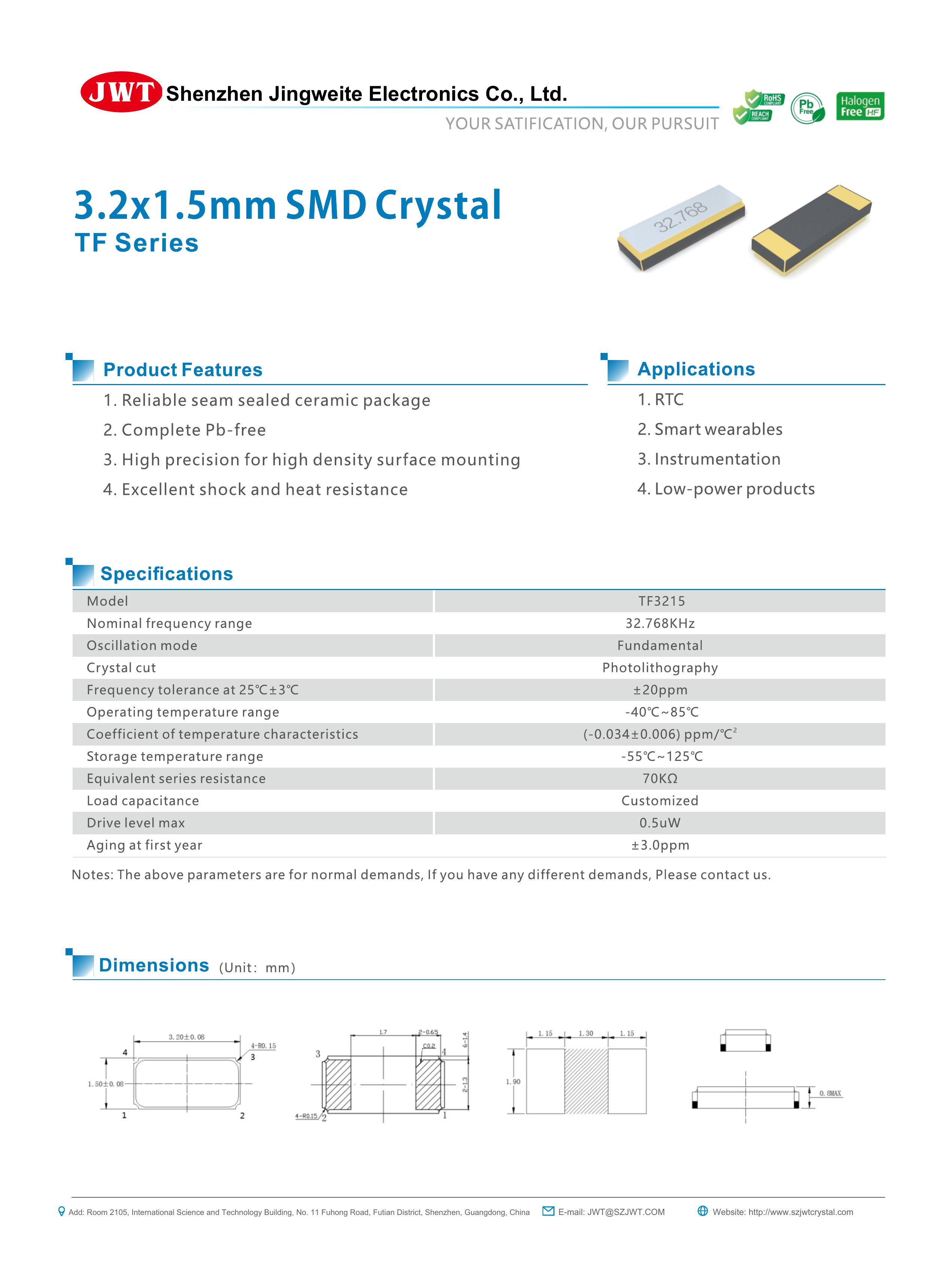 High-resolution original TF3215 PDF specification preview